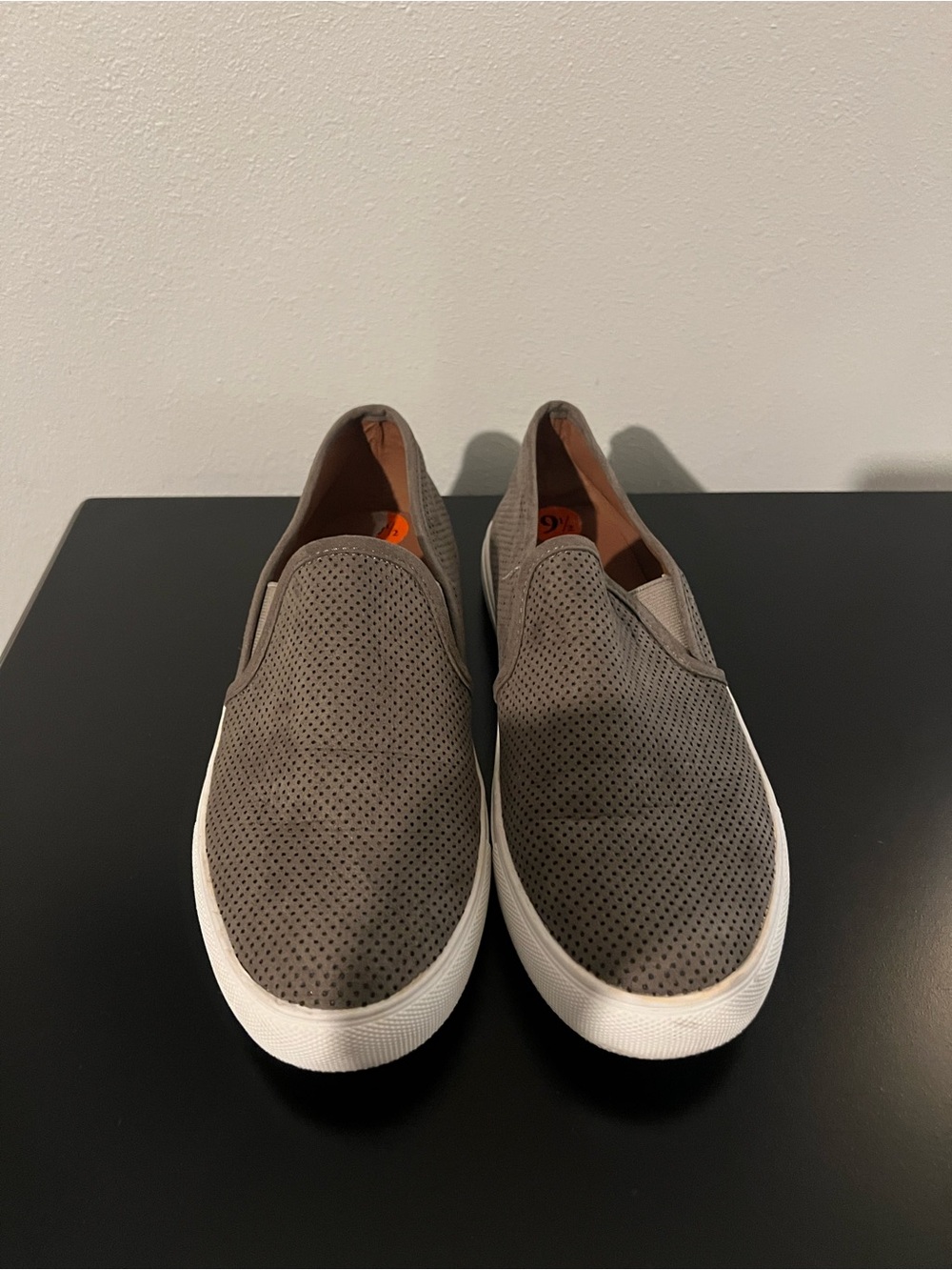 Steve Madden Olive Green Brush Cotto Perforated Slip-On Sneakers with White Sole